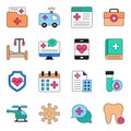Pack of Medical Flat Icons