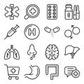 Pack of Medical Tools Linear Icons