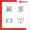 Pack of 4 Modern Filledline Flat Colors Signs and Symbols for Web Print Media such as business, thumbnails, pertinent, madel, Royalty Free Stock Photo