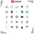 Pack of 25 Modern Flat Colors Signs and Symbols for Web Print Media such as web blogging, blogger, signal, blog page, tap