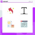 Pack of 4 Modern Flat Icons Signs and Symbols for Web Print Media such as arrow, market, left, text, payment