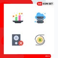 Pack of 4 Modern Flat Icons Signs and Symbols for Web Print Media such as candles, computers, light, internet, gadget