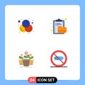4 User Interface Flat Icon Pack of modern Signs and Symbols of colors, money, archive, file, pot