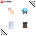 Pack of 4 Modern Flat Icons Signs and Symbols for Web Print Media such as finger, code, gesture, promotion, compile