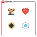 Pack of 4 Modern Flat Icons Signs and Symbols for Web Print Media such as fire, harvest, firehouse, ribbon, thanksgiving