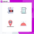 Pack of 4 Modern Flat Icons Signs and Symbols for Web Print Media such as medical, dish, glass, shopping, servise