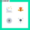 Pack of 4 Modern Flat Icons Signs and Symbols for Web Print Media such as mode, keyhole, star, satelite, secret
