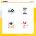 Pack of 4 Modern Flat Icons Signs and Symbols for Web Print Media such as projector, premium, mobile, great, animal