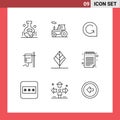 Pack of 9 Modern Outlines Signs and Symbols for Web Print Media such as leaf, transfusion, game credits, rehydration, healthcare