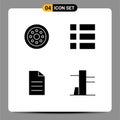 Pack of 4 Modern Solid Glyphs Signs and Symbols for Web Print Media such as accessories, data, wheels, image, interface