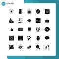 Pack of 25 Modern Solid Glyphs Signs and Symbols for Web Print Media such as development, sport, briefcase, bowler, ball