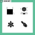 Pack of 4 Modern Solid Glyphs Signs and Symbols for Web Print Media such as game, education, sport, share, circular