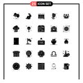 Pack of 25 Modern Solid Glyphs Signs and Symbols for Web Print Media such as gossip, group, message, green, environment