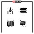 Pack of Modern Solid Glyphs Signs and Symbols for Web Print Media such as laboratory, e book, science experiment, location,