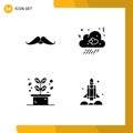 Pack of Modern Solid Glyphs Signs and Symbols for Web Print Media such as moustache, herb, male, fall, plant