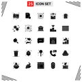 25 Creative Icons Modern Signs and Symbols of report, idea, focus, design, computer
