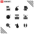 Pack of 9 Modern Solid Glyphs Signs and Symbols for Web Print Media such as smiley, heart, timber, emot, mobile payment