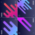 Pack of 4 Modish Backgrounds with Designed Shapes Vector Illustrations