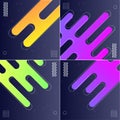 Pack of 4 Modish Style Abstractions in Color Vector Illustrations