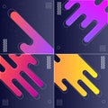 Pack of 4 Modish Style Abstractions in Color Vector Illustrations