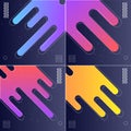 Pack of 4 Modish Style Abstractions in Color Vector Illustrations