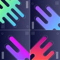 Pack of 4 Modish Style Abstractions in Color Vector Illustrations