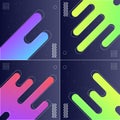 Pack of 4 Modish Style Abstractions in Color Vector Illustrations