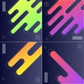 Pack of 4 Modish Style Abstractions in Color Vector Illustrations