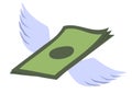 Pack of money with wings. Business financial success investments