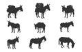 Pack mule silhouette, Mule silhouettes, Packed mule, Pack mule vector illustration