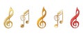 Pack of Musical Note Icon Set Against Transparent Background for Music, Creative, or Design Projects Royalty Free Stock Photo