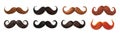 Pack of Mustachio on Transparent Background Royalty Free Stock Photo