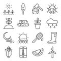 Pack of Nature and Agriculture Linear Icons