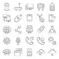 Pack Of Networking Doodle Icons Royalty Free Stock Photo