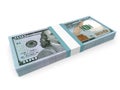 Pack of new one hundred dollars bank notes. Royalty Free Stock Photo