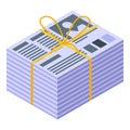 Pack of newspapers icon, isometric style Royalty Free Stock Photo