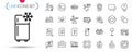 Pack of No card, Approved mail and Sound wave line icons. Pictogram icon. Vector