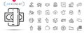 Pack of Oil barrel, Messenger and Recovery laptop line icons. Pictogram icon. Vector