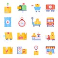 Pack of Parcels Flat Icons
