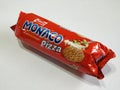 Pack of Parle Monaco Pizza Biscuits isolated in a white background Royalty Free Stock Photo