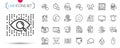 Pack of People chatting, Intersection arrows and Inspect line icons. Pictogram icon. Vector