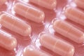 Pack of pills closeup. Diagonal rows of oval tablets. Background or texture about Medicine, Health, Vitamins and food supplement.