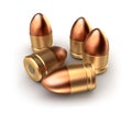 Pack of pistol ammo catridges with bullets. Concept. Royalty Free Stock Photo