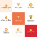 Pack Of Pizza Logos Vector