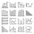 Pack of Polyline Chart linear Icons