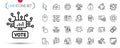 Pack of Puzzle options, Route and Scroll down line icons. Pictogram icon. Vector