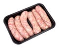 Pack Of Raw Pork Sausages Royalty Free Stock Photo