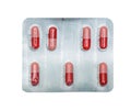 Pack of red pills isolated Royalty Free Stock Photo
