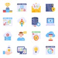 Pack of Search Engine Optimization Flat Icons