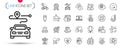 Pack of Search puzzle, World globe and Lake line icons. Pictogram icon. Vector